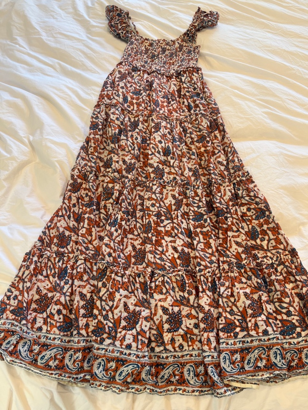 Love the Label Maxi Dress in Rust and Navy